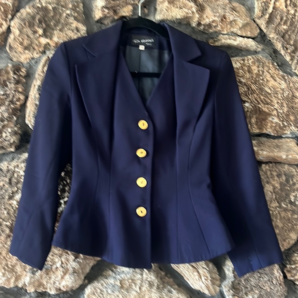 French navy jacket, peplum waist